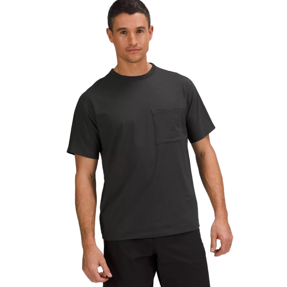 Lululemon Men's Fundamental Pocket‎ Charcoal T-shirt V-neck Size Medium EUC